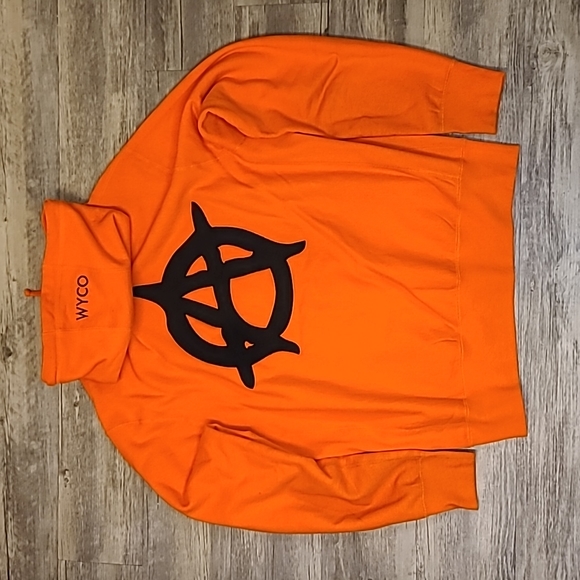 WyCo Anarchy Orange/Black Pullover Hoodie - Sz L - Picture 1 of 3